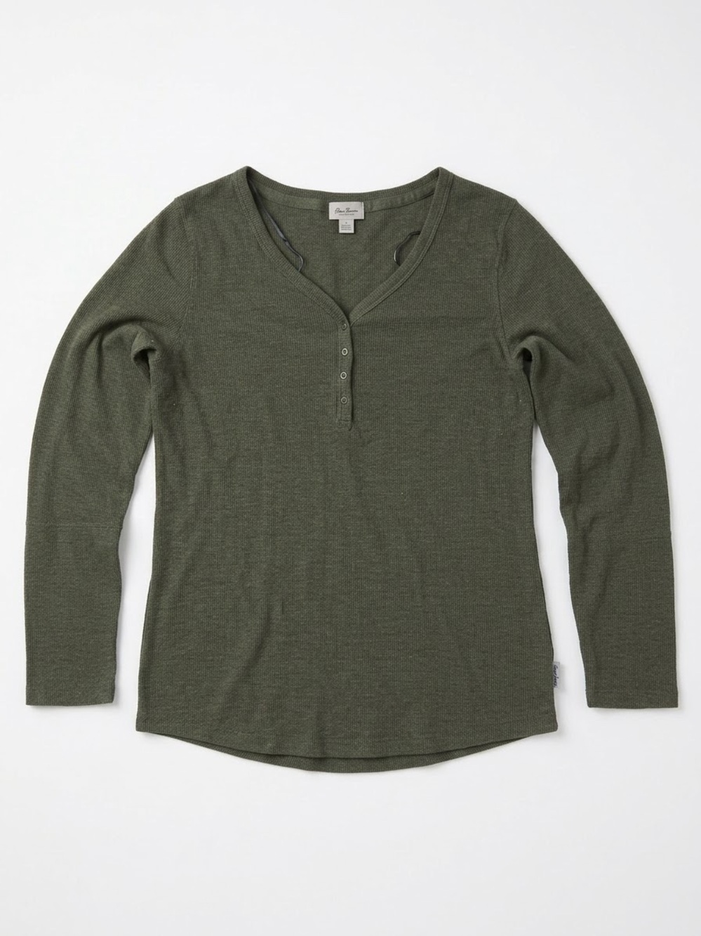 Wind River Olive Green Waffle Knit Henley Top Thermal Size L